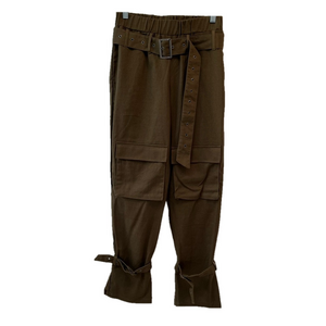 Fashion Nova Women’s Linen Blend Cargo Streetwear Pants S Olive Green Military